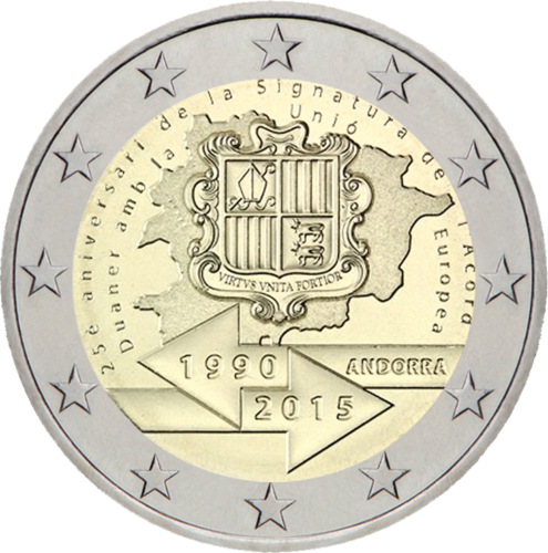 2015 Andora Muitų susitarimas su ES 2 eurų moneta (3)