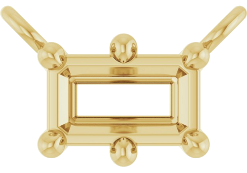 14K Yellow 5x3 mm Emerald 6-Prong Necklace Center (1)