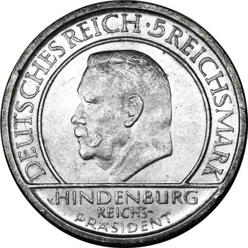 5 Reichsmarkės 1929 Veimaro konstitucija Vokietija sidabrinė moneta (1)
