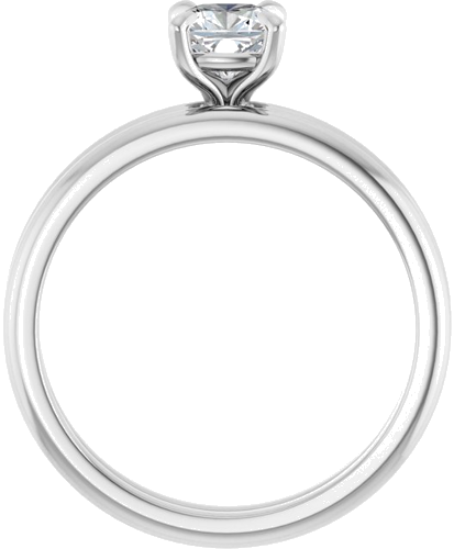 14K White  5x5 mm Cushion Solitaire Engagement Ring Mounting (7)