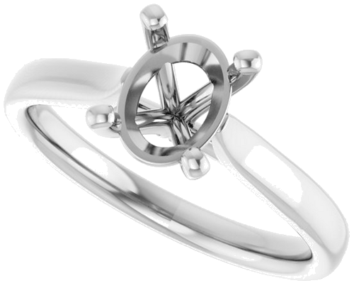 Platinum 8x6 mm Oval Engagement Ring Mounting (5)