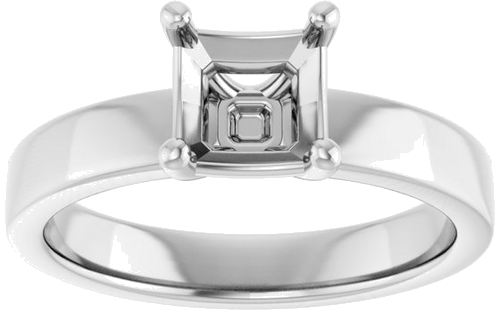 Sužadėtuvių Žiedas „Solitaire“ 925 Sidabro Asscher 6mm (3)