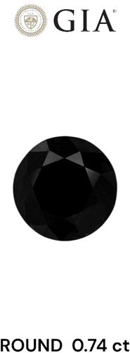 0.74 carat Fancy Black-VVS2 Excellent cut Natūralus Round Deimantas (1)