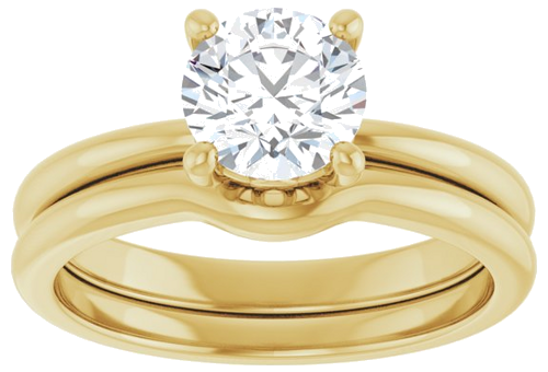 14K Yellow 6.5 mm Round Solitaire Engagement Ring Mounting (8)