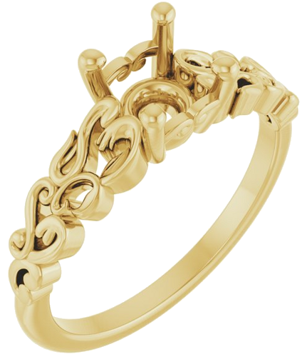 Sužadėtuvių Žiedas „Solitaire“ 585 Geltonojo Aukso Round 6.5mm (1)