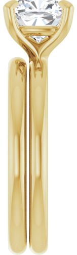 14K Yellow  7x7 mm Cushion Solitaire Engagement Ring Mounting (9)