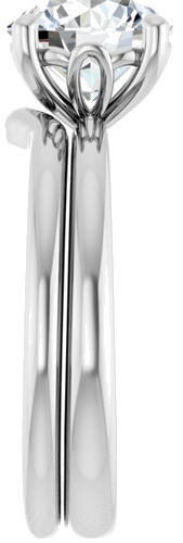 Sužadėtuvių Žiedas „Solitaire“ 585 Baltojo Aukso Round 8mm (9)