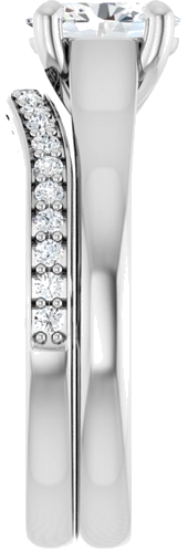 14K White 7x5 mm Oval Solitaire Engagement Ring Mounting (9)