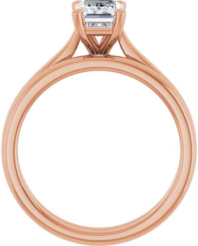 14K Rose 7x5 mm Emerald Engagement Ring Mounting (7)