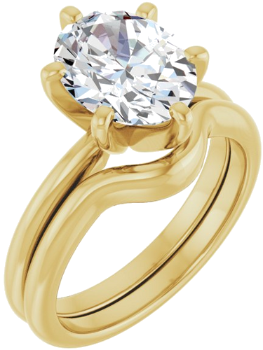 Sužadėtuvių Žiedas „Solitaire“ 585 Geltonojo Aukso Oval 10mm x 8mm (6)