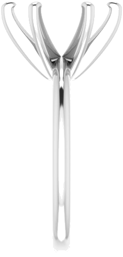 14K White  11 mm Round Solitaire Engagement Ring Mounting (4)