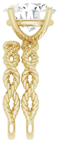Sužadėtuvių Žiedas „Solitaire Twisted Rope“ 14k yellow gold Oval 12mm x 10mm (9)
