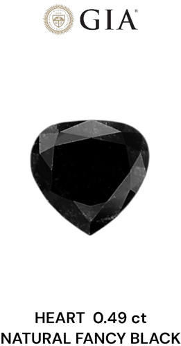 0.49 carat Fancy Black-VVS2 Natūralus Heart Deimantas (1)