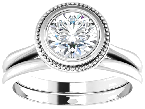 14K White 6.5 mm Round  Solitaire Engagement Ring Mounting (8)