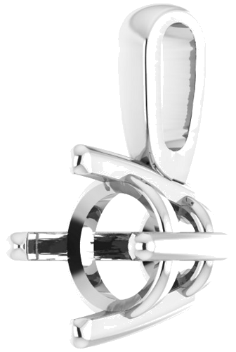 14K White 5 mm Round 4-Prong Pendant Mounting (2)