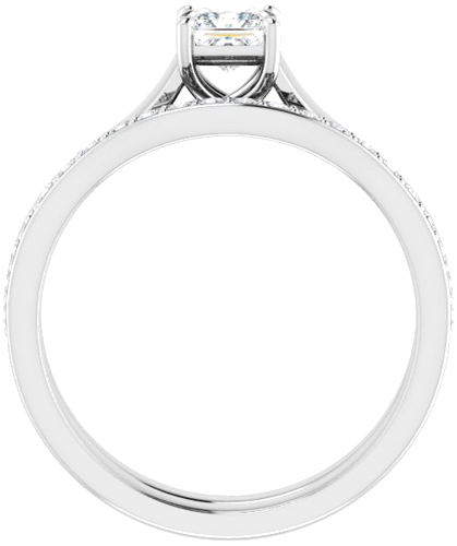 Sužadėtuvių Žiedas „Solitaire“ 585 Baltojo Aukso Square 4mm (7)