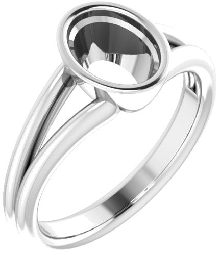 Sužadėtuvių Žiedas „Bezel-Set Solitaire“ 925 Sidabro Oval 8mm x 6mm (1)