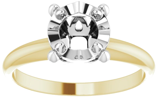 Sužadėtuvių Žiedas „Solitaire“ 585 Baltojo Ir Geltonojo Aukso Round 5.8mm (3)