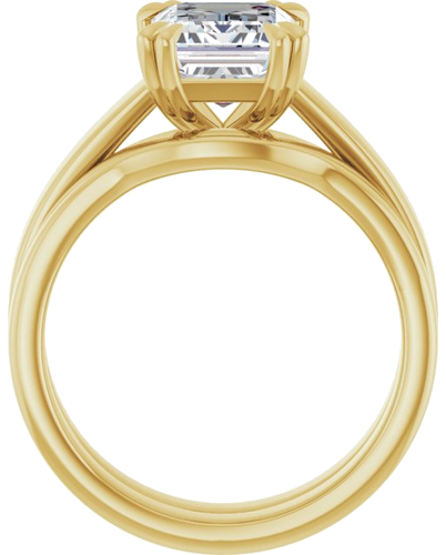 10K Yellow 9x7 mm Emerald Engagement Ring Mounting (7)