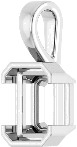 Platinum 10x8 mm Emerald Pendant Mounting (2)