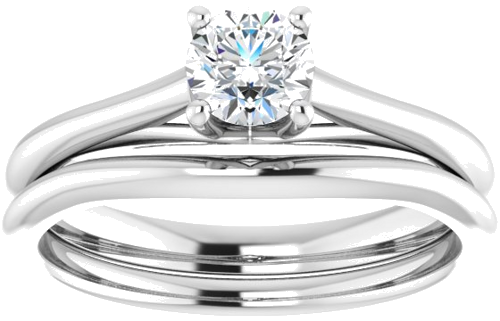 14K White 4.8 mm Round Solitaire Engagement Ring Mounting (8)