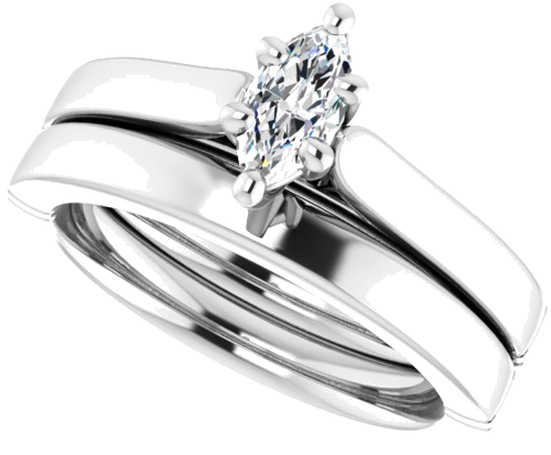 14K White  7x3.5 mm Marquise Solitaire Engagement Ring Mounting (10)