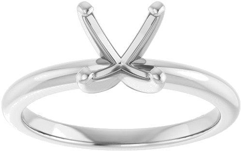 Platinum  7.4 mm Round Solitaire Engagement Ring Mounting (3)