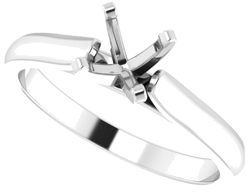 Sužadėtuvių Žiedas „Solitaire“ 585 Baltojo Aukso Round 5.5mm (5)