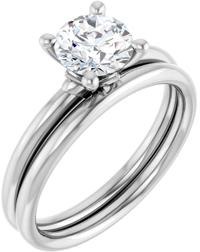 14K White 6.5 mm Round Solitaire Engagement Ring Mounting (6)