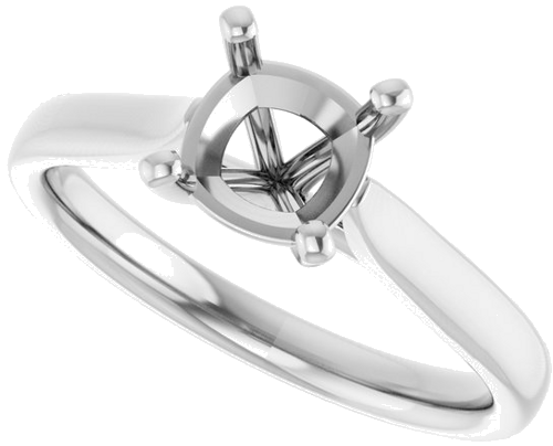 14K White 6 mm Cushion Engagement Ring Mounting (5)