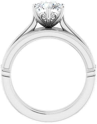 Platinum  7 mm Round Solitaire Engagement Ring Mounting (7)