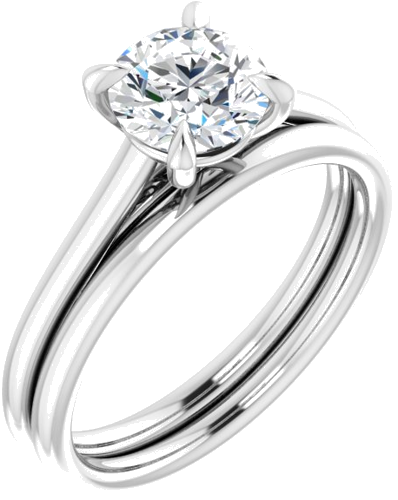 Platinum  6.5 mm Round Solitaire Engagement Ring Mounting (6)