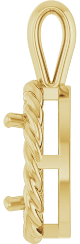 Pakabukas „Rope“ 585 Geltonojo Aukso Oval 9mm x 7mm (3)