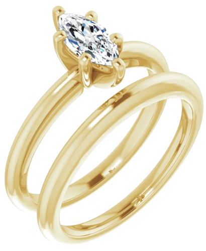 Sužadėtuvių Žiedas „Solitaire“ 585 Geltonojo Aukso Marquise 8mm x 4mm (6)
