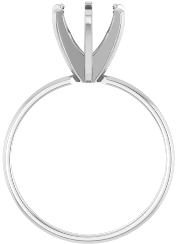 14K White 7.4 mm Round Solitaire Engagement Ring Mounting (2)