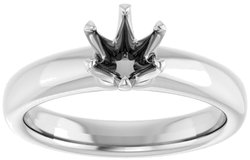 Sužadėtuvių Žiedas „Solitaire“ 585 Baltojo Aukso Round 5.8mm (3)