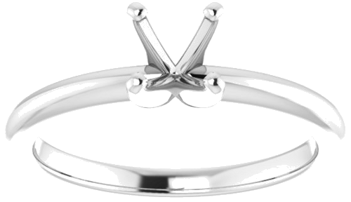 Platinum  5.5 mm Round Solitaire Engagement Ring Mounting (3)