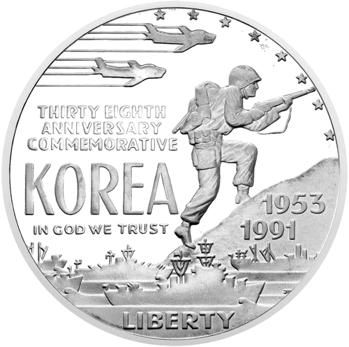1991 Korean War USA 1 Dollar Silver Coin (1)