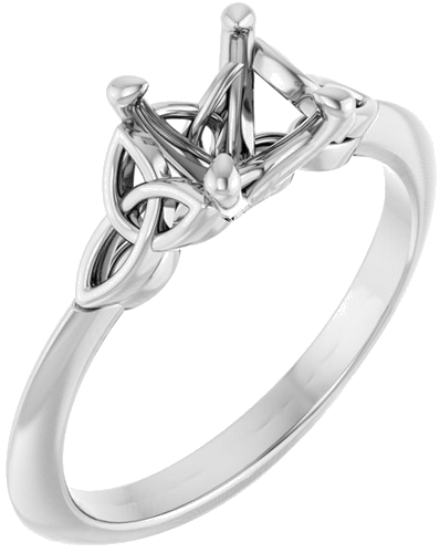 14K White 6.5 mm Round Solitaire Engagement Ring Mounting (1)