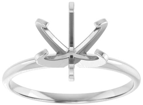 14K White 7.8-8.6 mm Round 6-Prong Solitaire Engagement Ring Mounting (3)