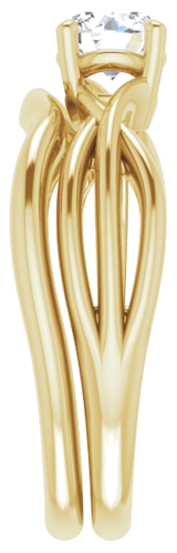 Sužadėtuvių Žiedas „Solitaire“ 585 Geltonojo Aukso Round 5.2mm (9)