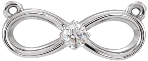 Pakabukas „Infinity-Inspired“ 585 Baltojo Aukso Round 3mm (3)