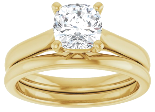 14K Yellow 6 mm Cushion Engagement Ring Mounting (8)