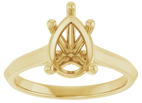 Sužadėtuvių Žiedas „Solitaire“ 585 Geltonojo Aukso Pear Shape 10mm x 7mm (3)