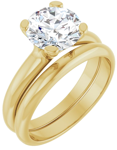 Sužadėtuvių Žiedas „Solitaire“ 585 Geltonojo Aukso Round 8.2mm (5)