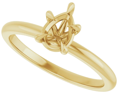 14K Yellow 7x5 mm Pear Solitaire Engagement Ring Mounting (5)