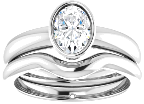 14K White 7x5 mm Oval Engagement Ring Mounting (8)