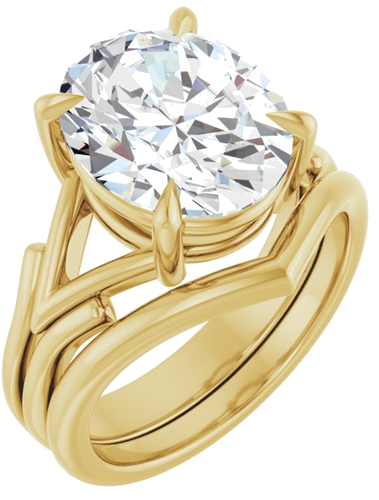 Sužadėtuvių Žiedas „Solitaire“ 750 Geltonojo Aukso Oval 12mm x 10mm (6)