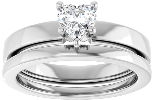 10K White 5x5 mm Heart Solitaire Engagement Ring Mounting (4)