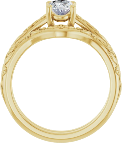 14K Yellow 7x5 mm Oval Solitaire Engagement Ring Mounting (7)